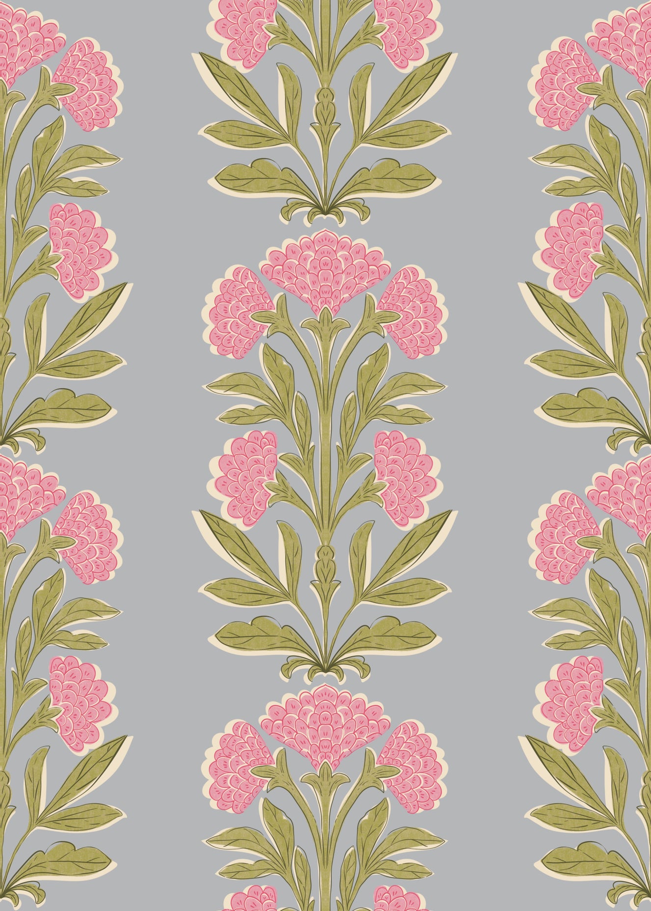 Mughal Blossom Symmetry Wallpaper⁠