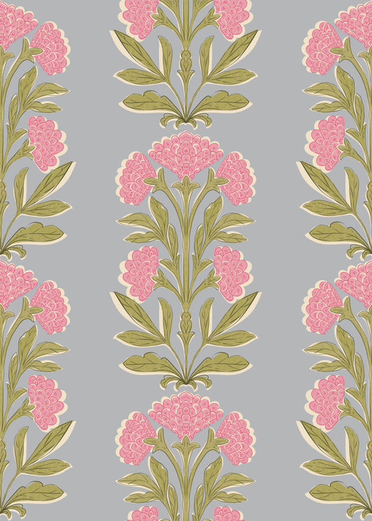 Mughal Blossom Symmetry Wallpaper⁠