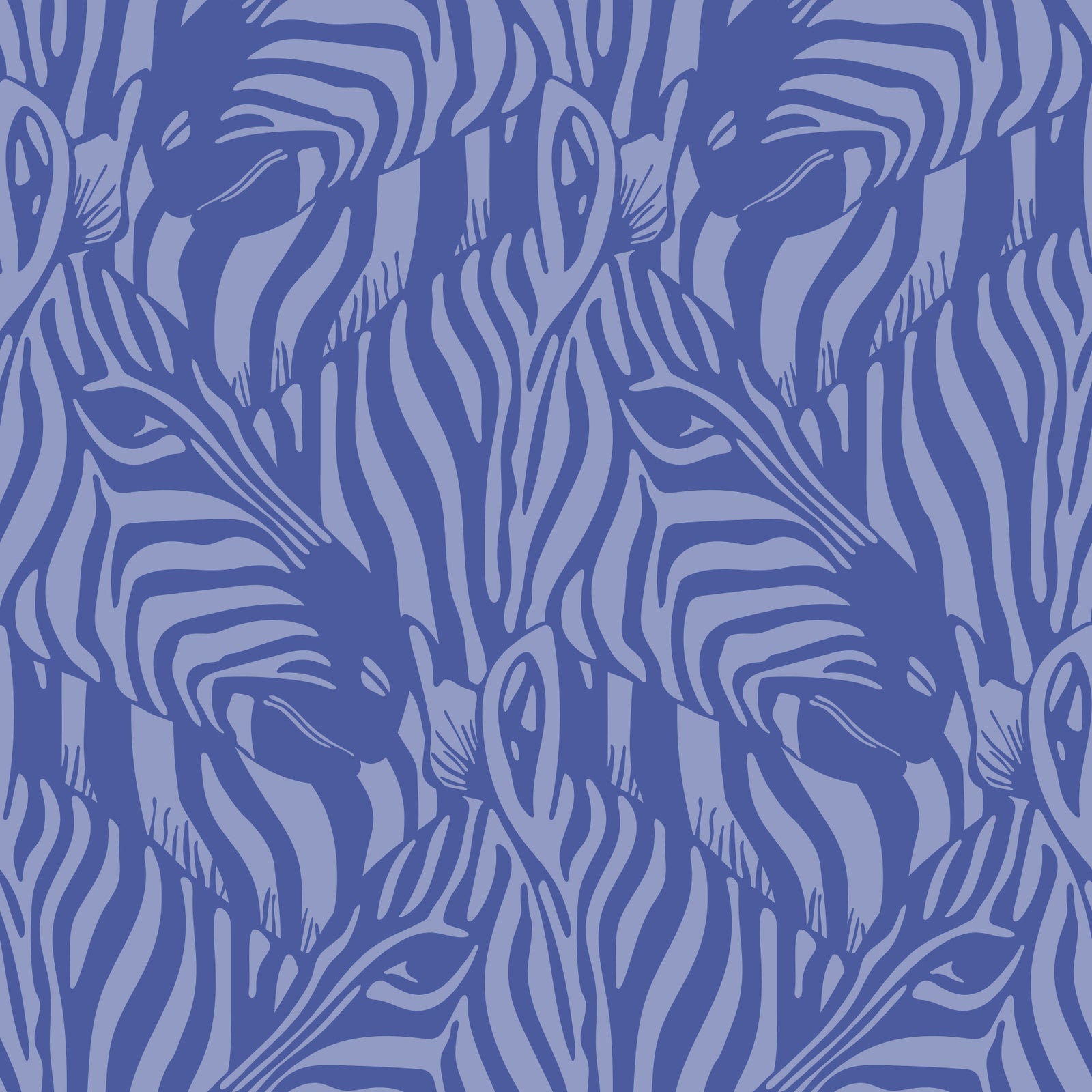 Zebra Herd Wild Animal Stripes Monochromatic Periwinkle Purple Lavender Wallpaper⁠ in your room