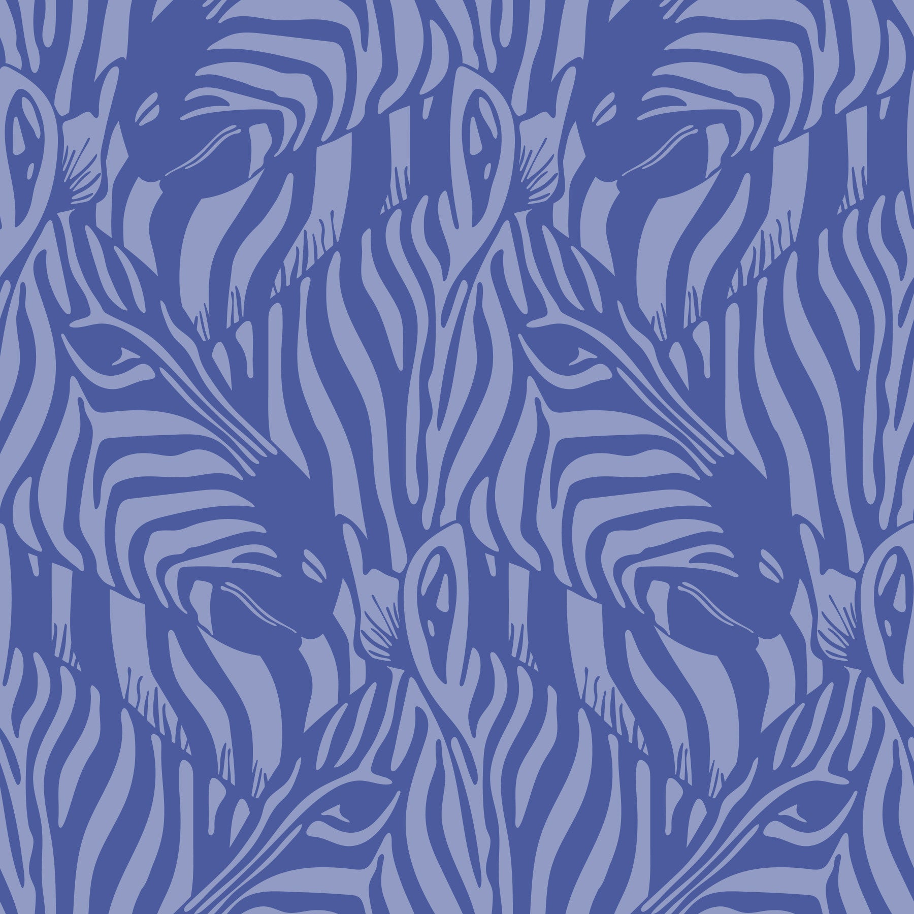 Zebra Herd Wild Animal Stripes Monochromatic Periwinkle Purple Lavender Wallpaper⁠ in your room — zoomed