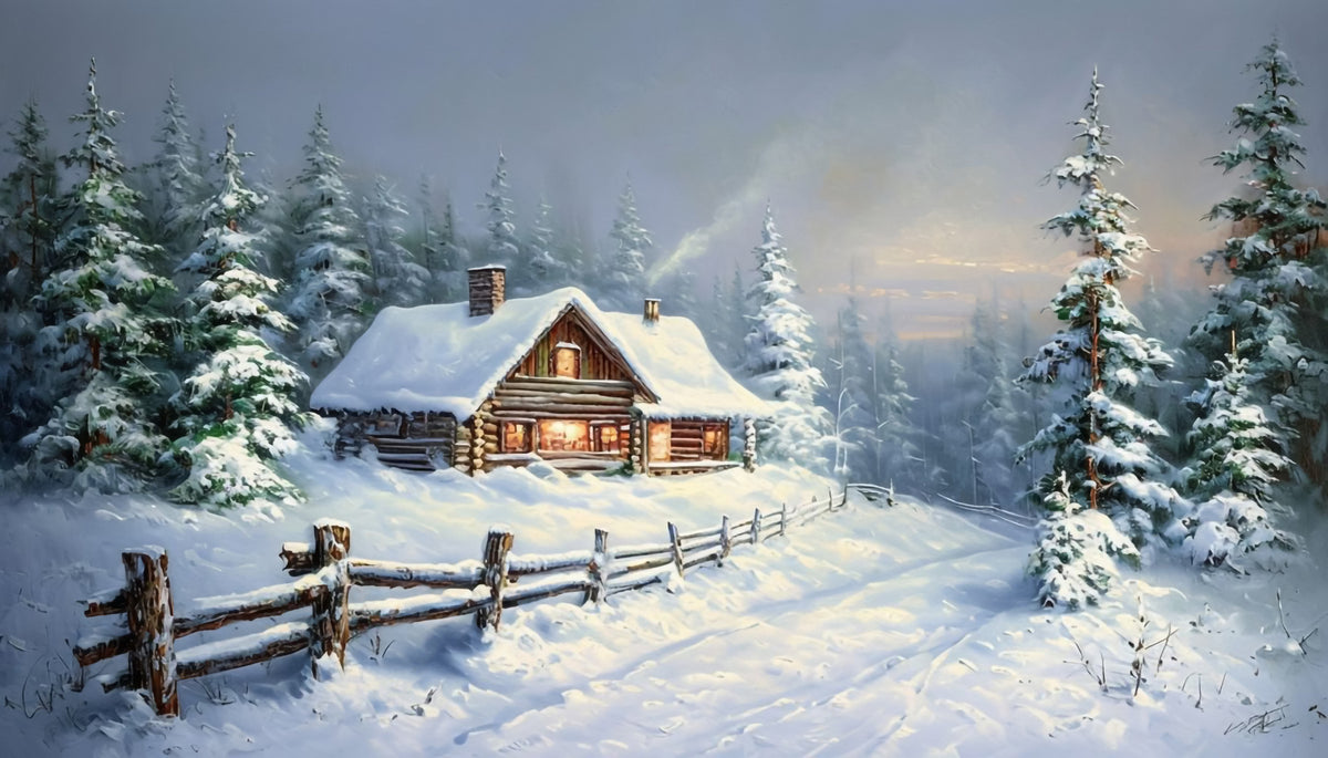 Winter's Warm Embrace Wall Mural in your room — zoomed