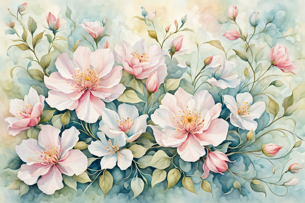 Serene Blooms Wall Mural in your room