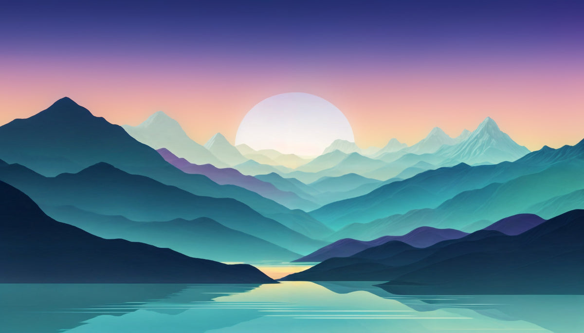 Gradient Peaks Wall Mural in your room