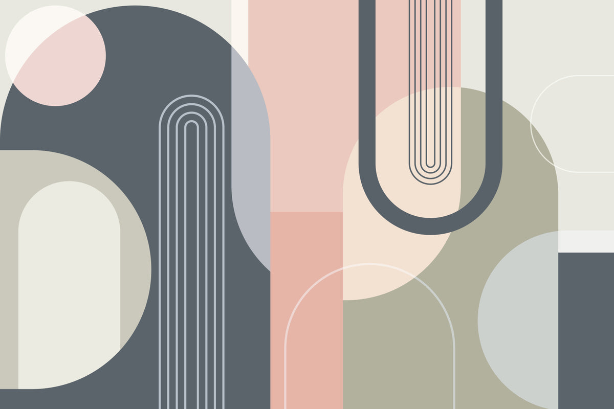 Modern Arcs Wall Mural in your room — zoomed