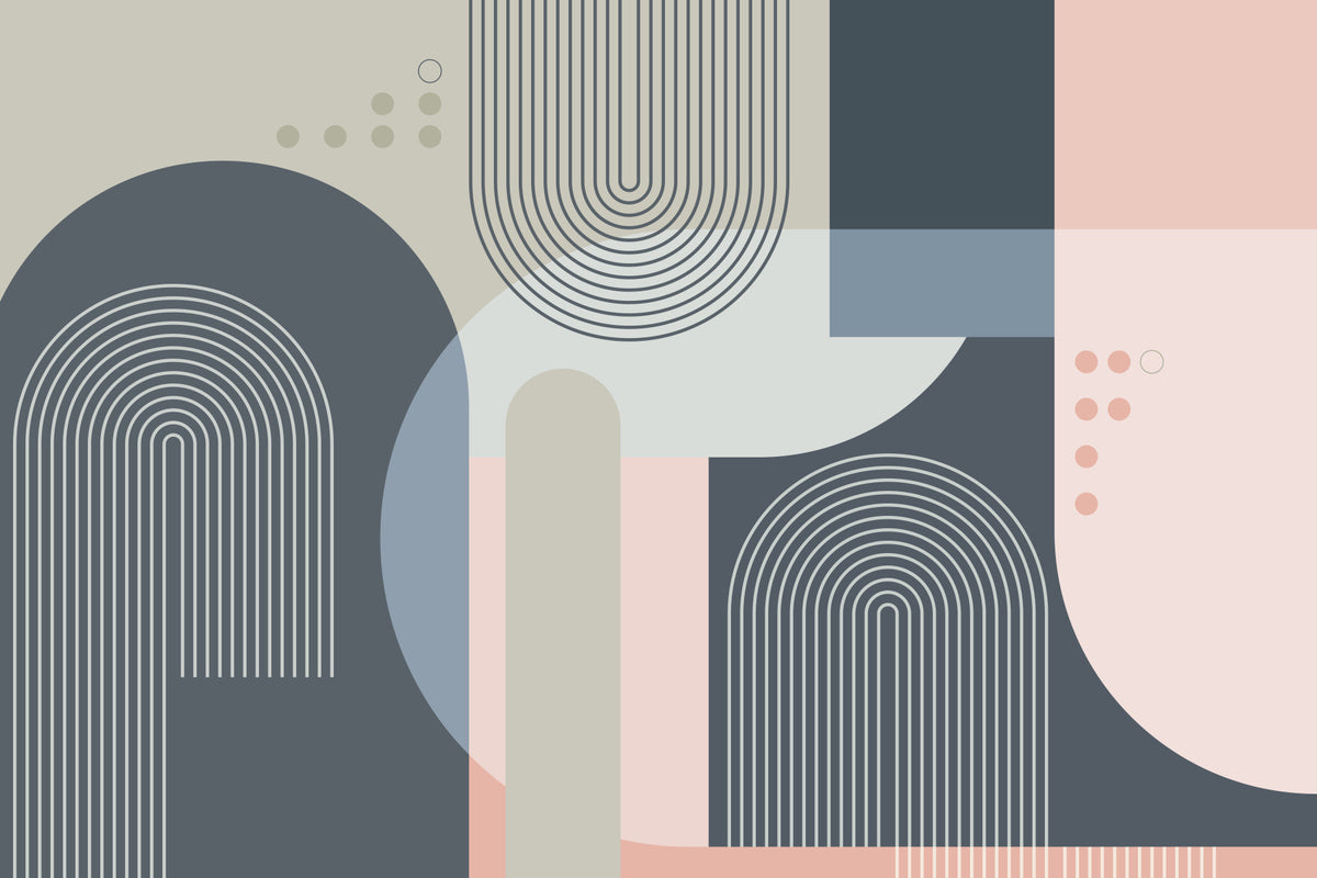 Modern Pastel Arches Wall Mural in your room — zoomed
