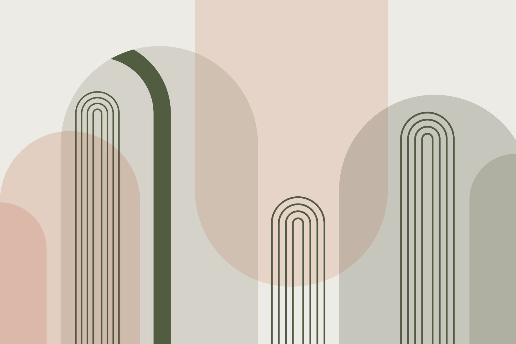 A wall mural of an abstract, geometric pattern.

