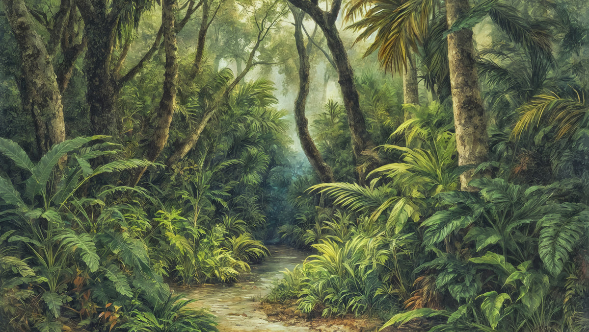 Tropical Canopy Wall Mural in your room — zoomed
