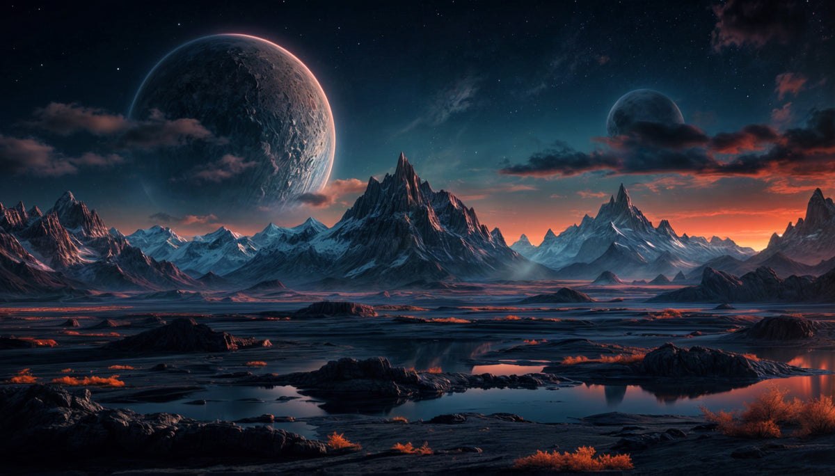 Alien Landscape Wall Mural in your room — zoomed