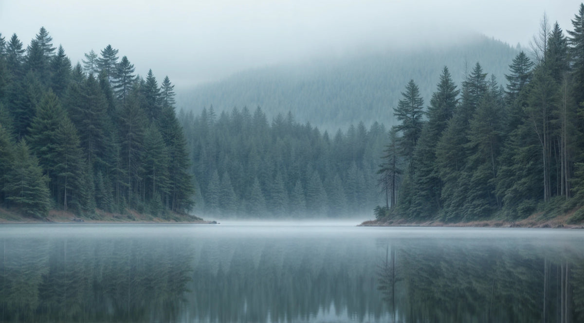Forest Reflections Wall Mural in your room — zoomed