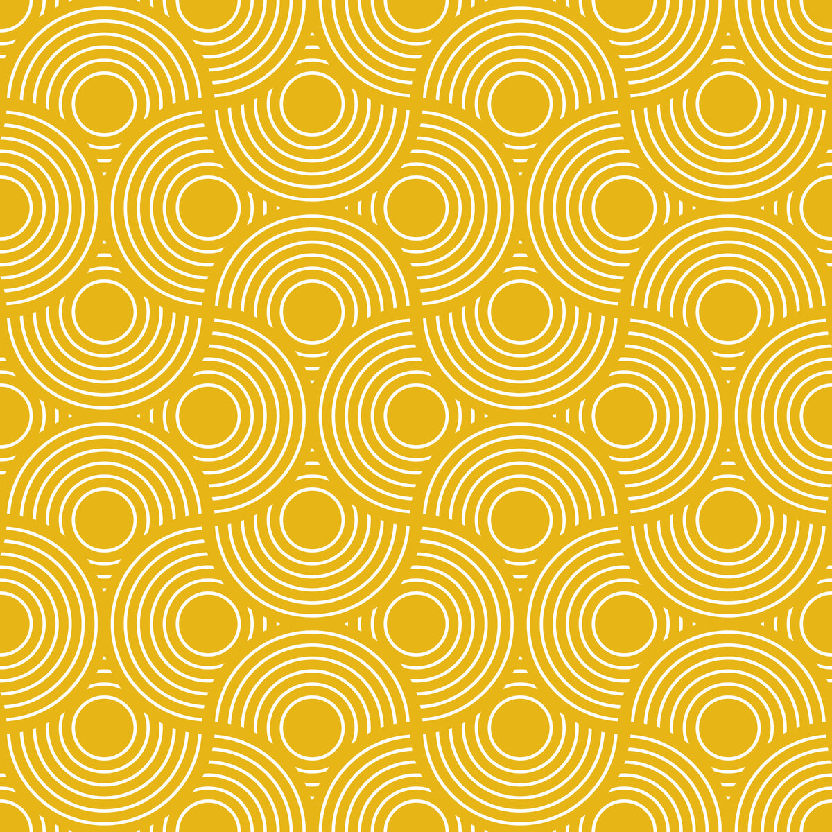 Scallop Art Deco Vintage Abstract Geometric Yellow Gold with White Wallpaper⁠