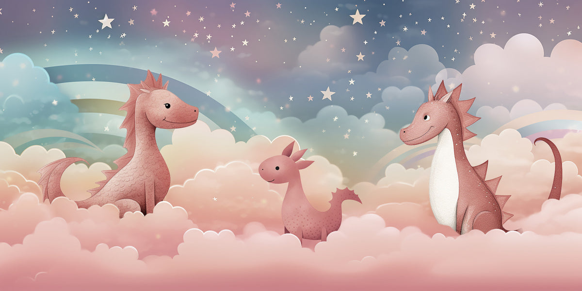 Dreamy Dragon Cloudscape Wall Mural in your room