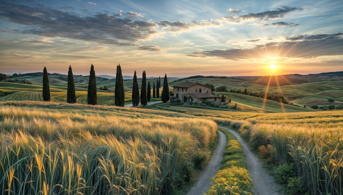 Italian Farm Sunset Wall Mural in your room
