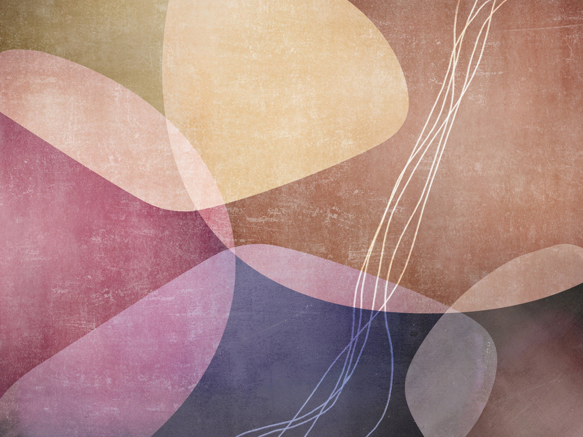 Organic Shapes Soft Tones Wall Mural in your room — zoomed