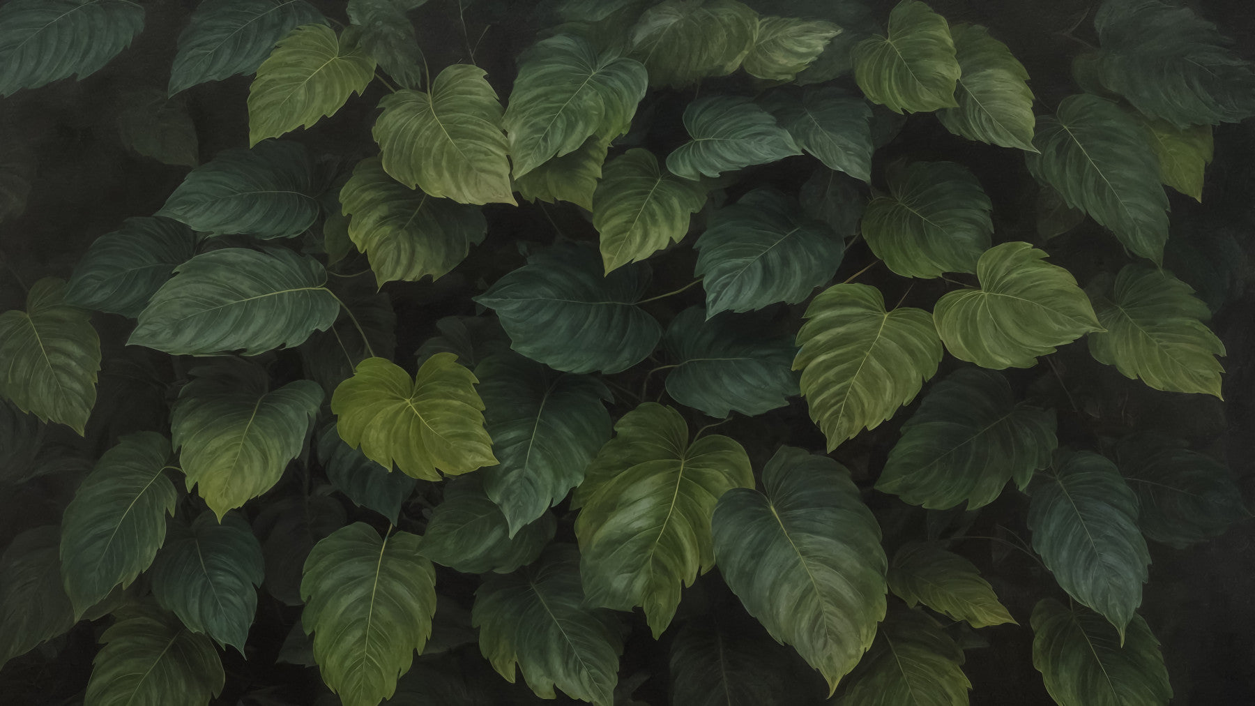 Deep Green Foliage Wall Mural