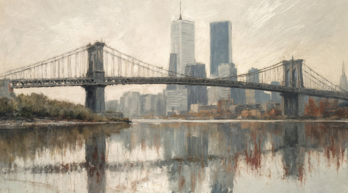 New York Reflection Wall Mural in your room — zoomed