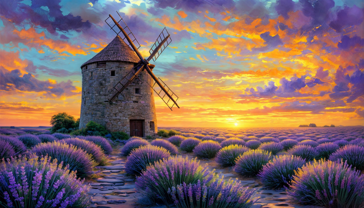 Provence Lavender Fields Wall Mural in your room