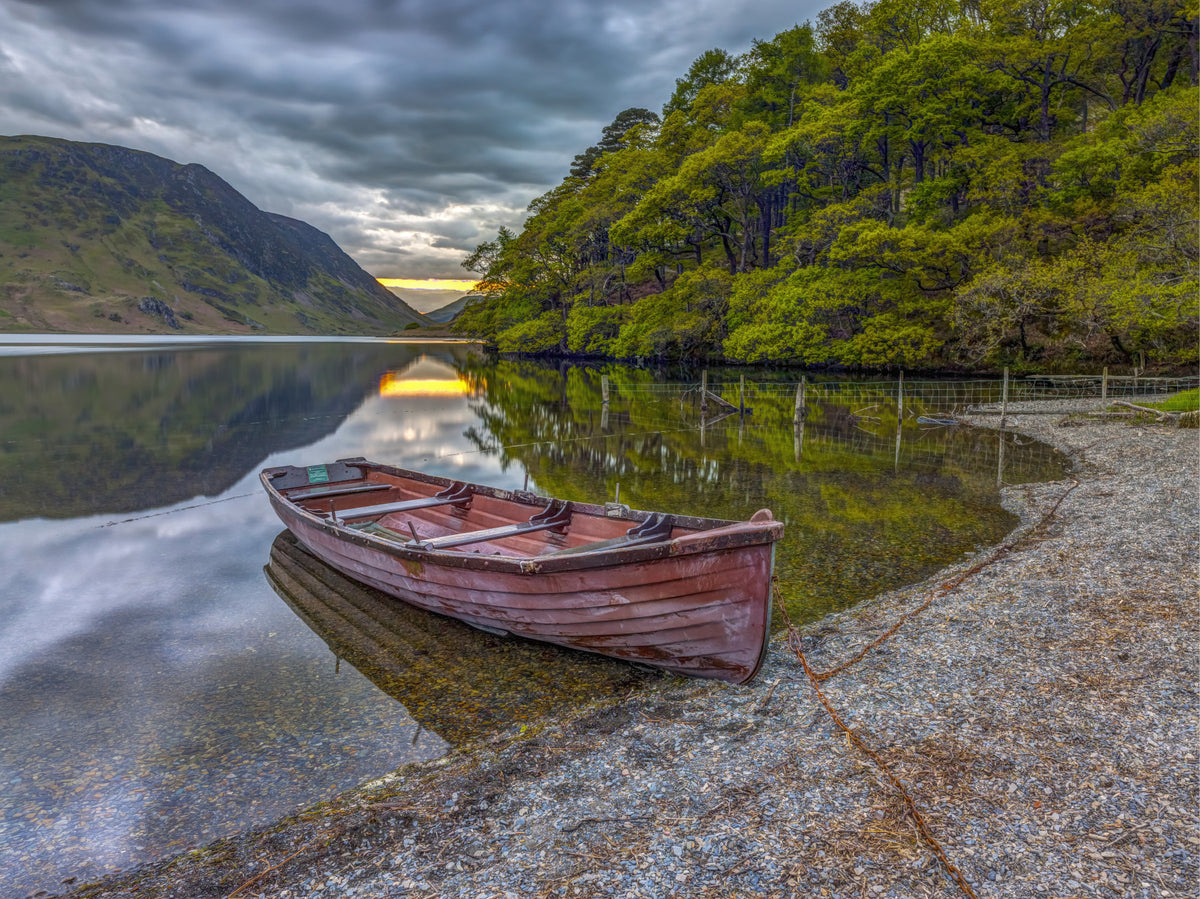 Moored Boat Wall Mural in your room