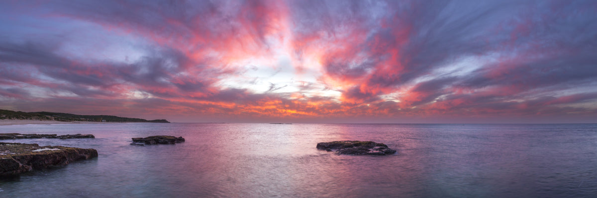 Pink Dawn Seascape Wall Mural in your room