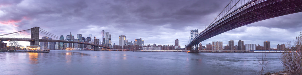 New York Bridges at Twilight Wall Mural in your room