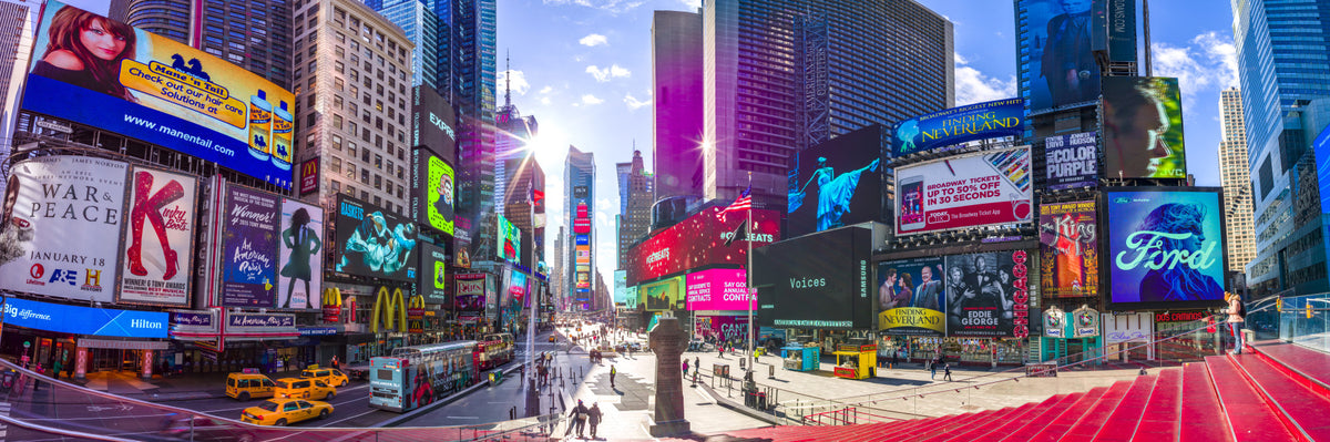 Times Square Burst Wall Mural in your room — zoomed