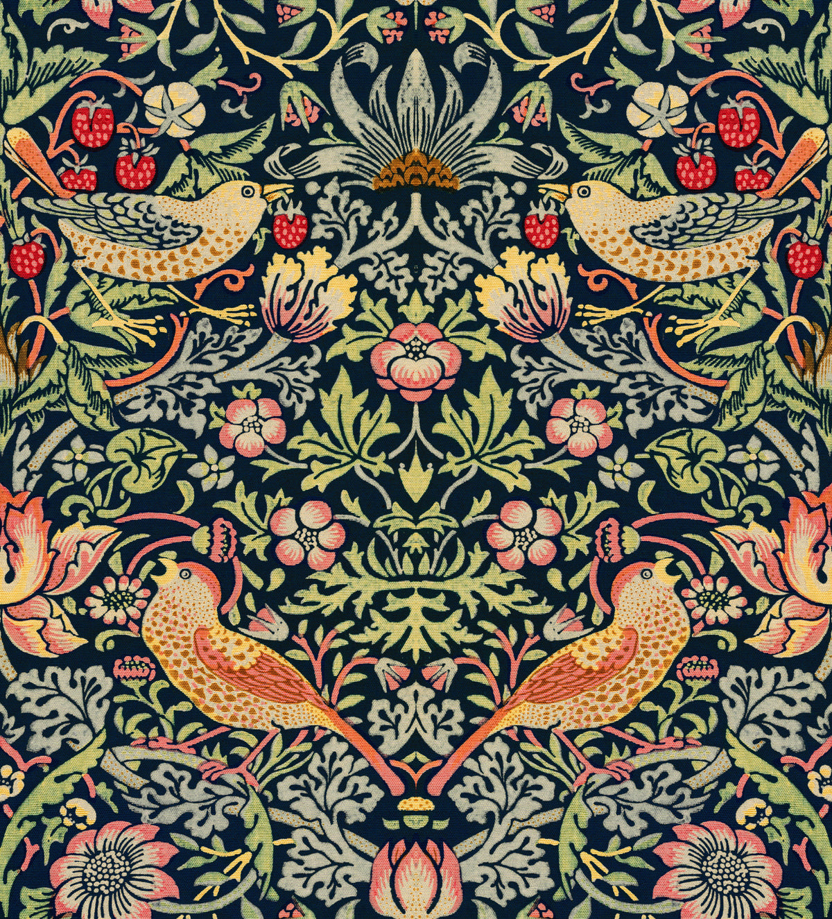 William Morris - The Strawberry Thief - Dark Wallpaper⁠ in your room