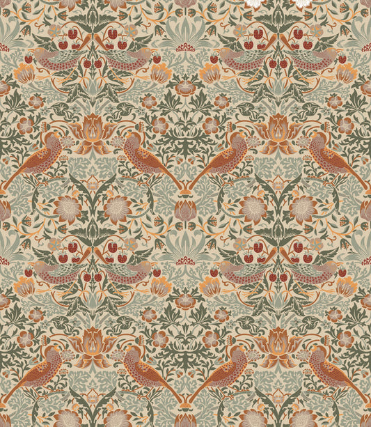 William Morris - The Strawberry Thief Sand Wallpaper⁠