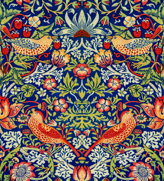 William Morris - The Strawberry Thief Wallpaper⁠ Moody Colors Wallpaper⁠