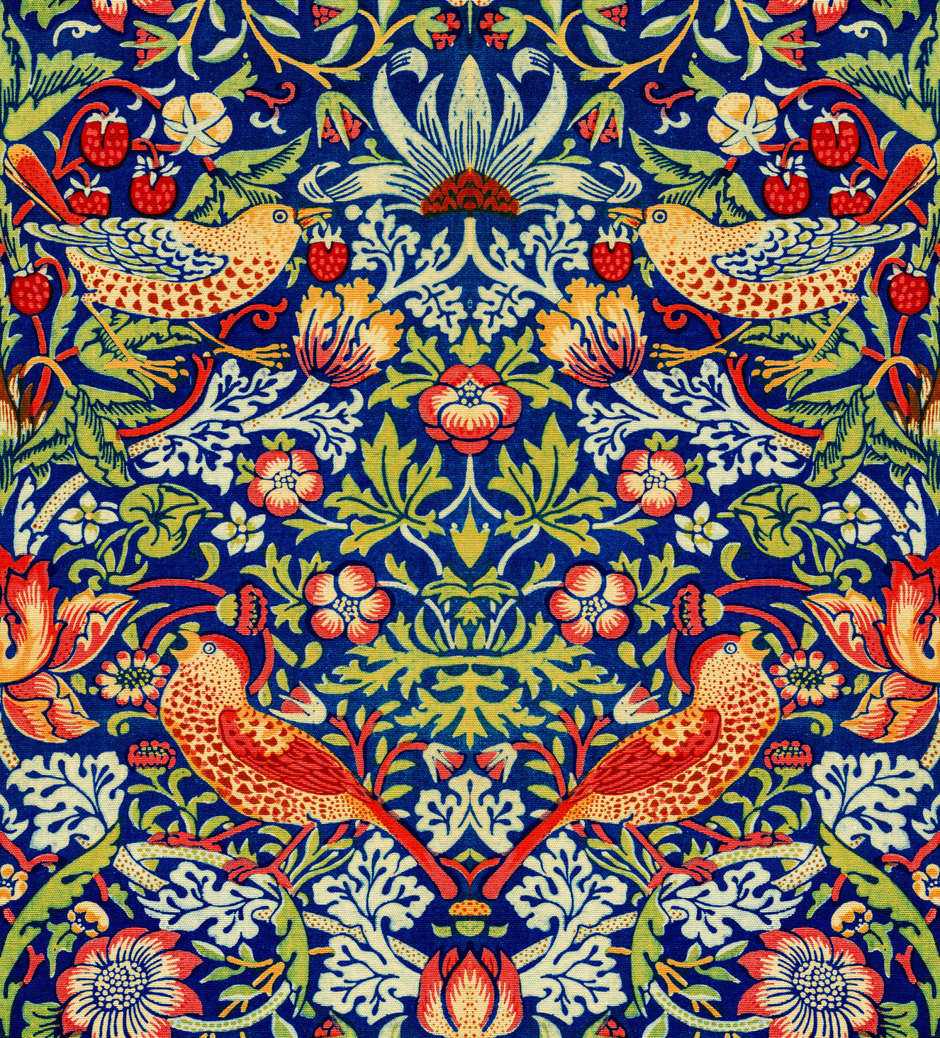 William Morris - The Strawberry Thief Wallpaper⁠ Moody Colors Wallpaper⁠