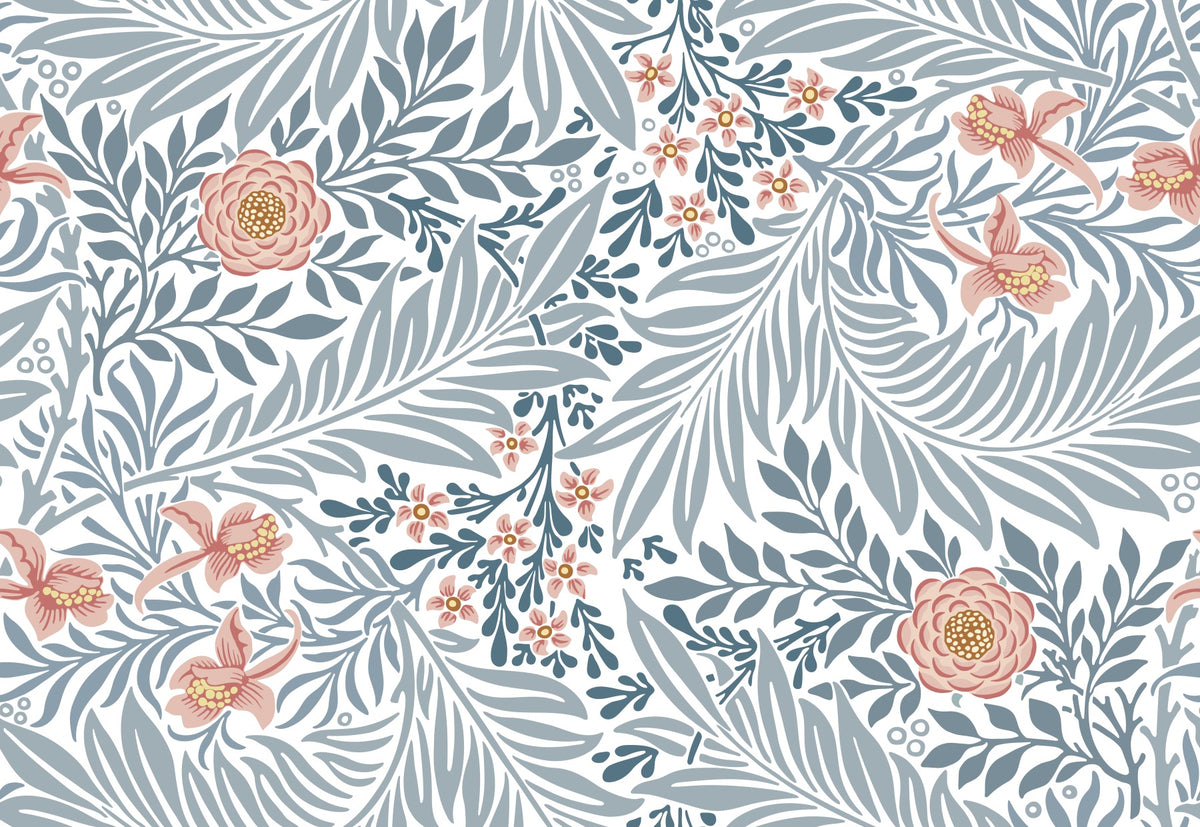William Morris Larkspur- Blue Wallpaper⁠ in your room — zoomed