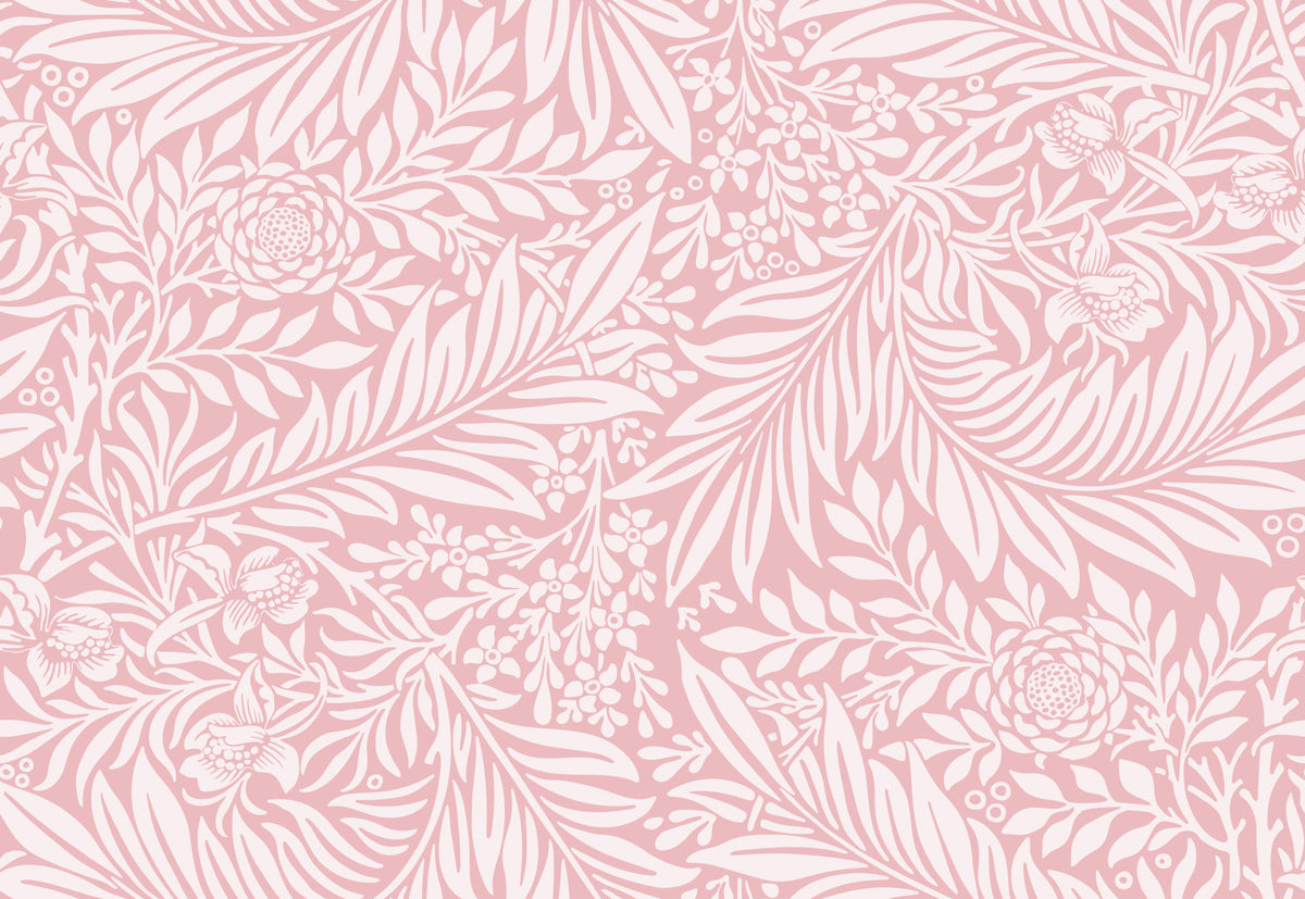 William Morris Larkspur Pink White Wallpaper⁠