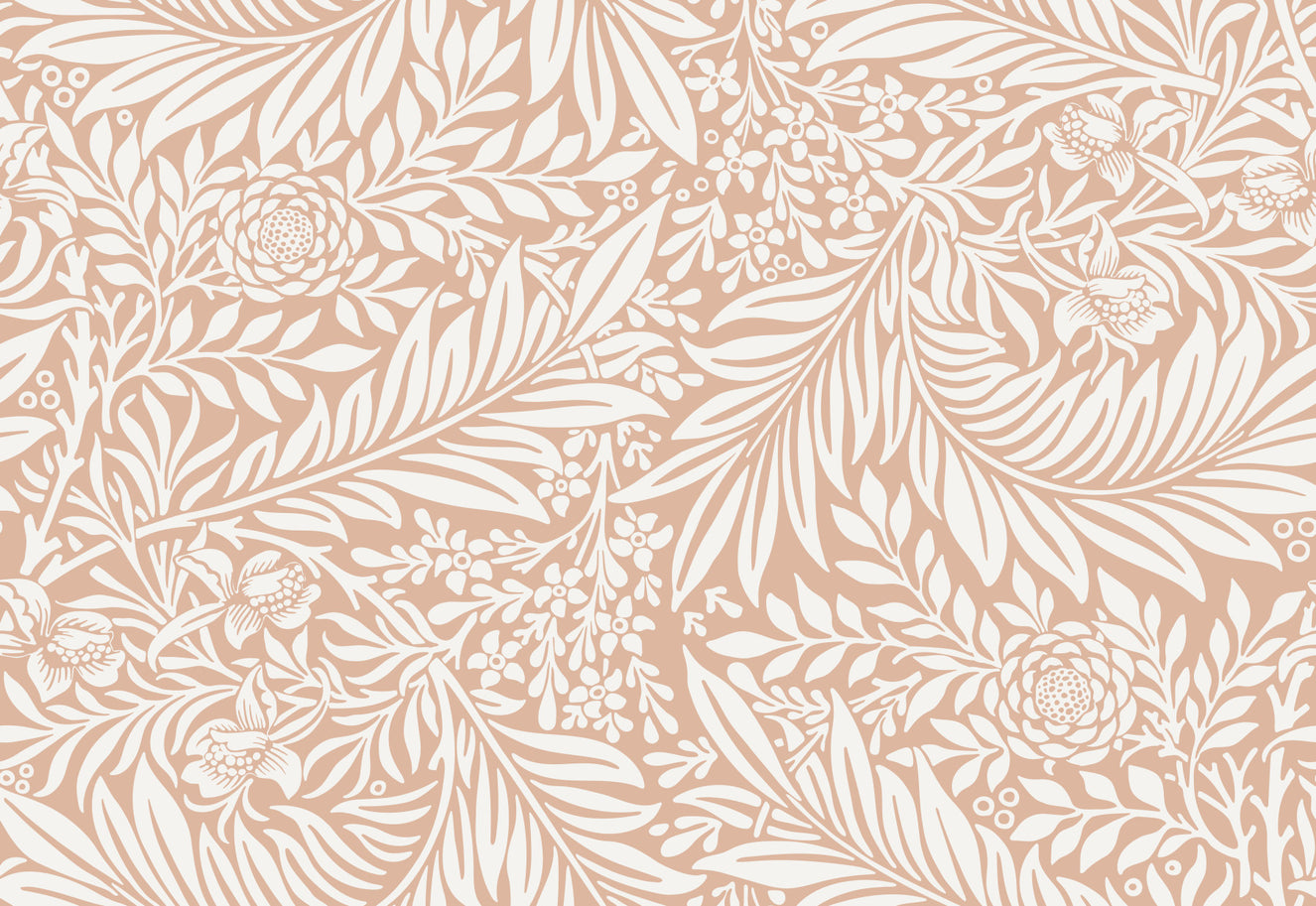 William Morris Larkspur Sand White Wallpaper⁠