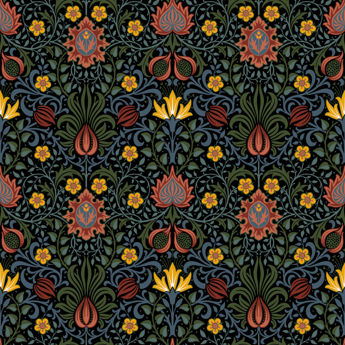 William Morris Persian  Dark Wallpaper⁠ in your room
