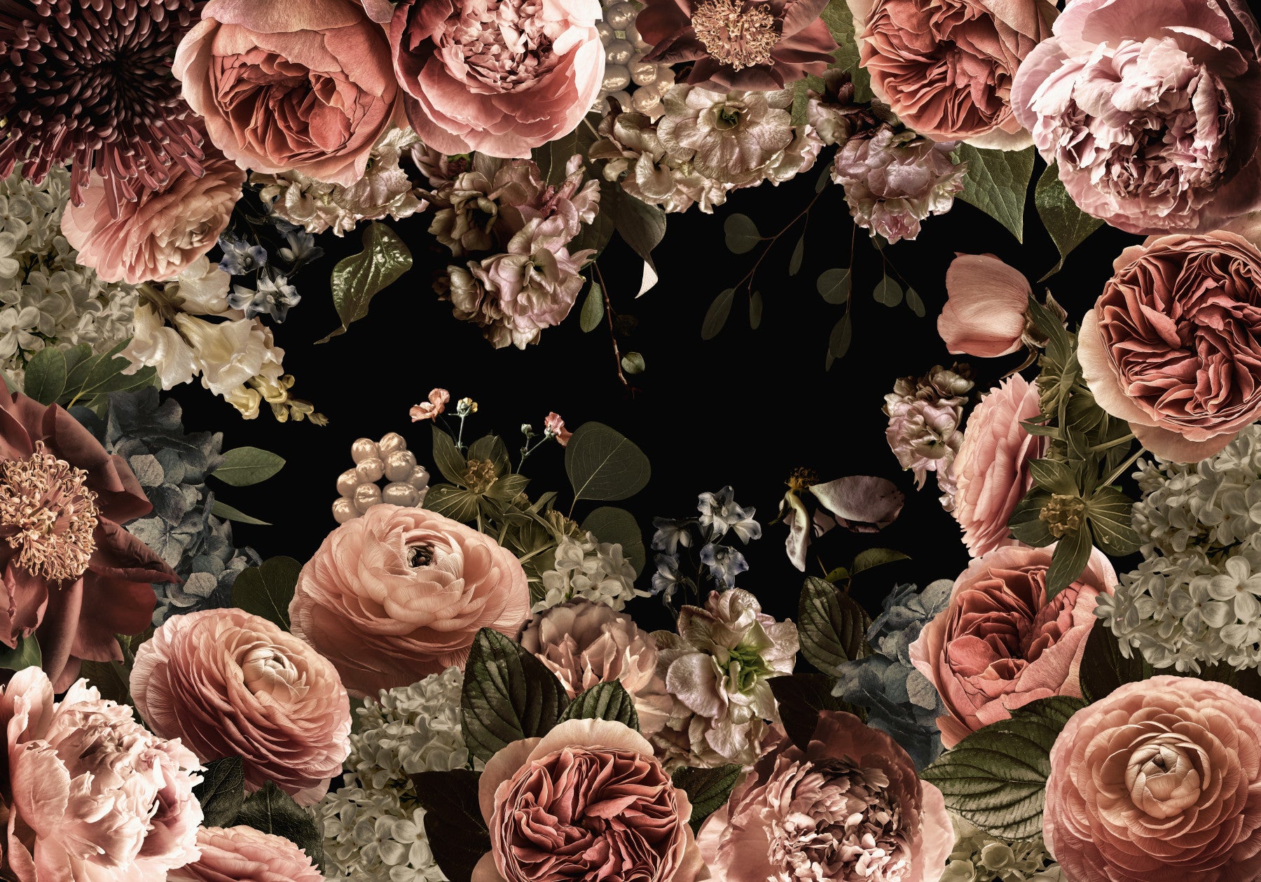 Midnight Bloom Garden Wall Mural
