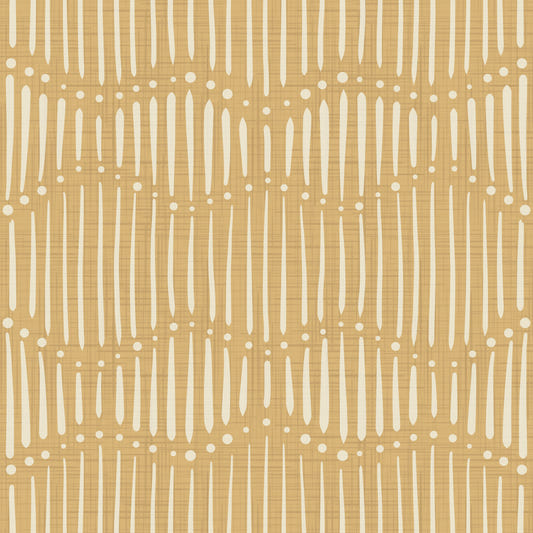 Boho Waves On Honey Canvas Wallpaper⁠