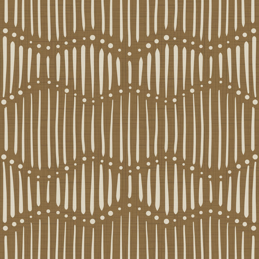 Boho Waves On Dull Gold Canvas Wallpaper⁠