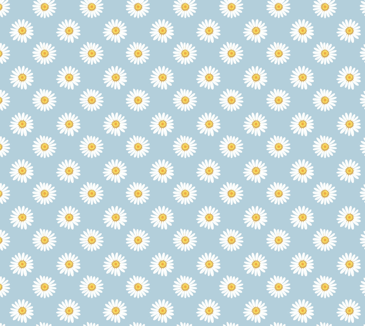 Daisies on Blue Wallpaper⁠ in your room — zoomed