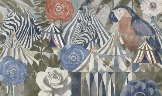 Circus Flora Vintage Carnival Dream Wall Mural