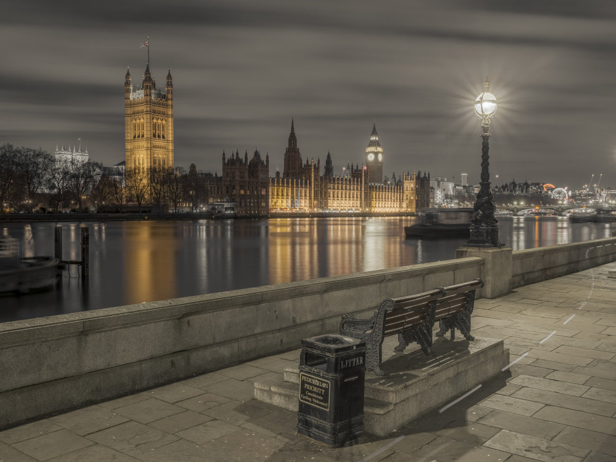 Westminster at Night Wall Mural in your room