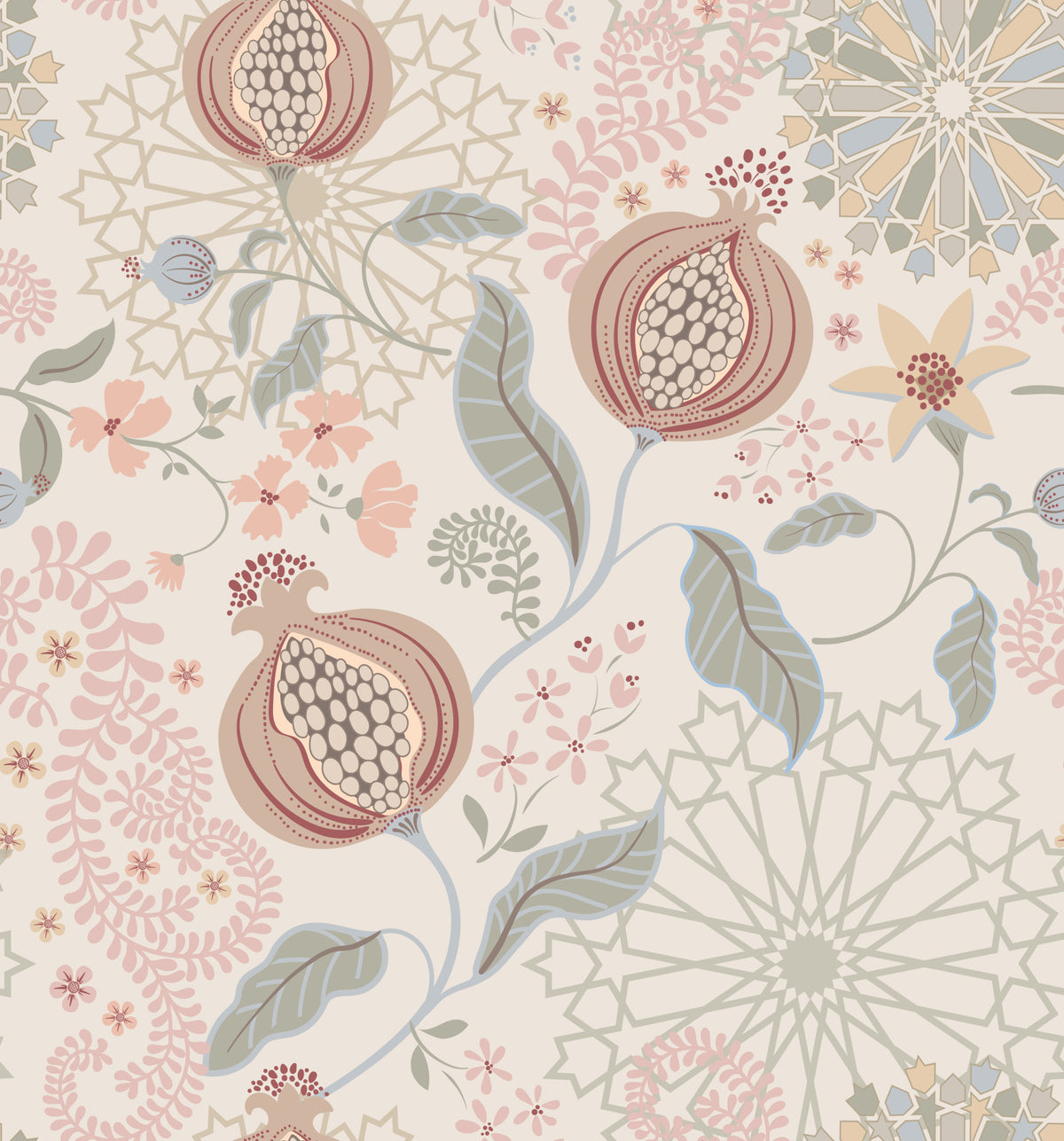 Soft Tones Pomegranate Wallpaper⁠ in your room — zoomed