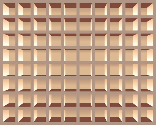 Trompe l'Oeil Neutrals Bookcase Wall Mural