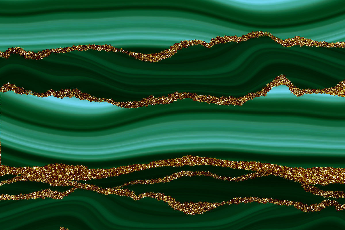 Gilded Malachite Wall Mural in your room