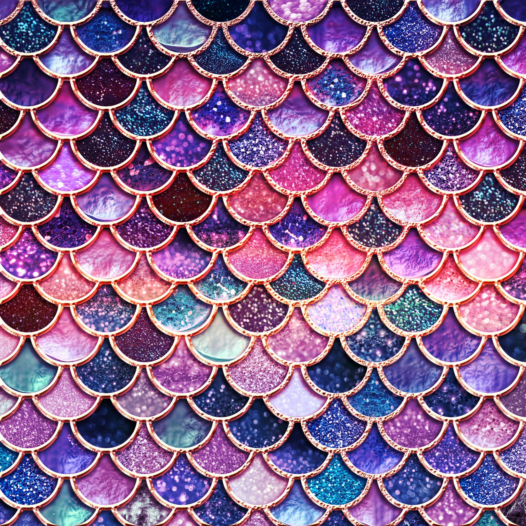 Enchanted Pink Mermaid Scales Wall Mural in your room — zoomed