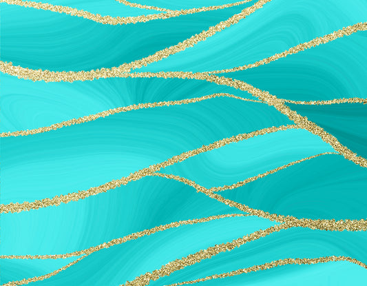 Aqua Luxe Lines Wall Mural
