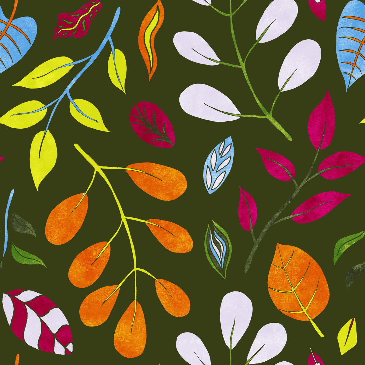 Colorful Wild Garden Forest Green Wallpaper⁠ in your room