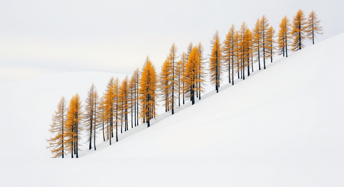 Winter's Gold Wall Mural in your room — zoomed