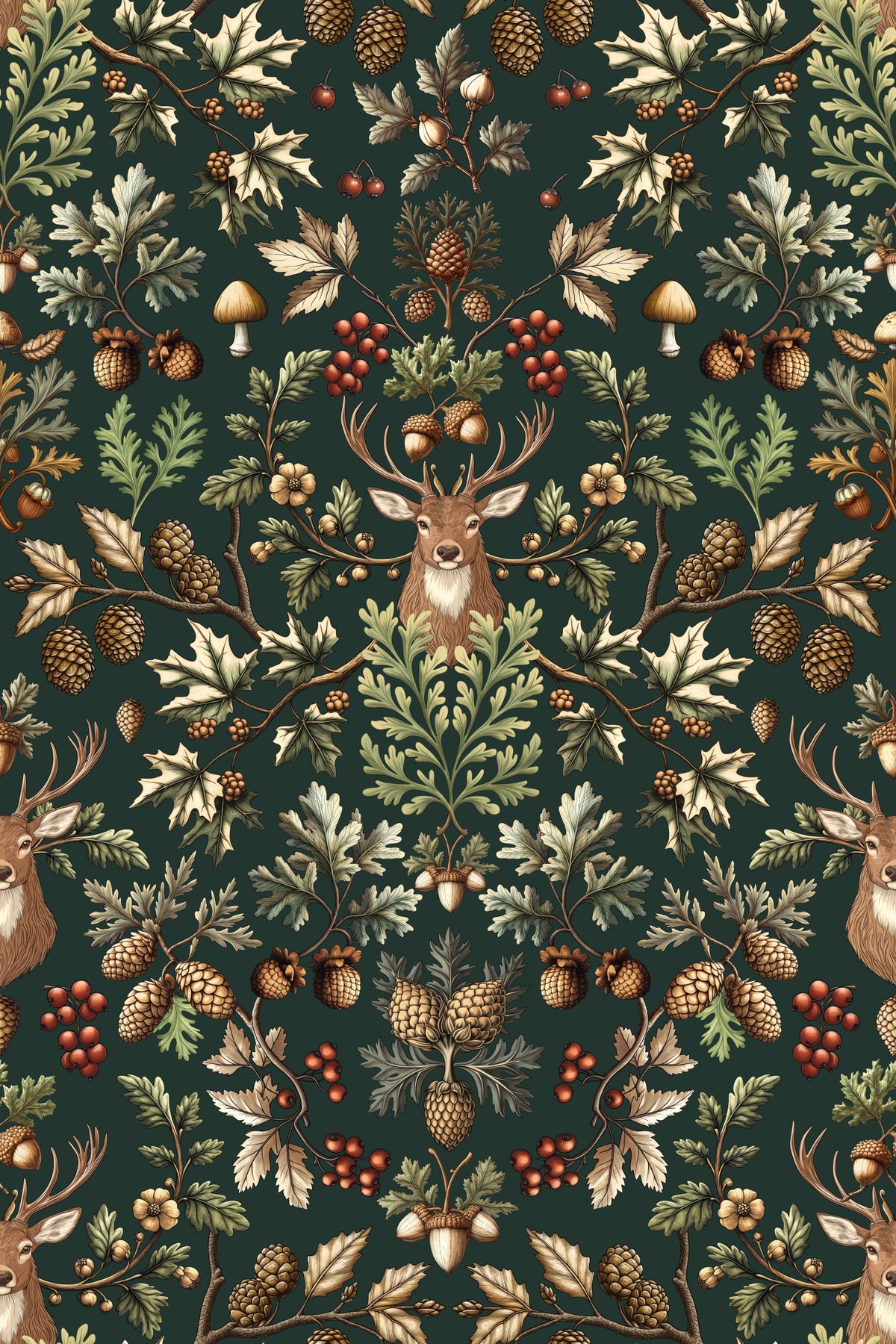 William Morris Vintage Woodland Emerald Green Wallpaper⁠ in your room