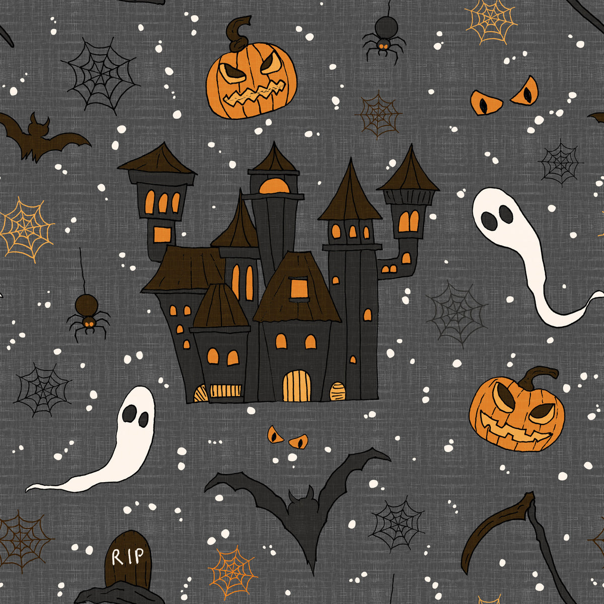Phantom Castle Graveyard Gray Wallpaper⁠ in your room