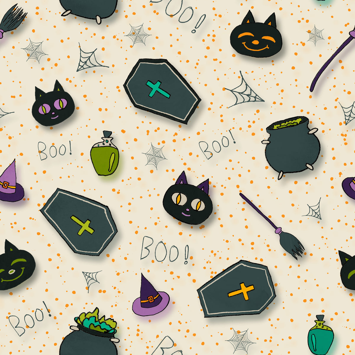 Boo! Halloween Fun Pearl Wallpaper⁠ in your room