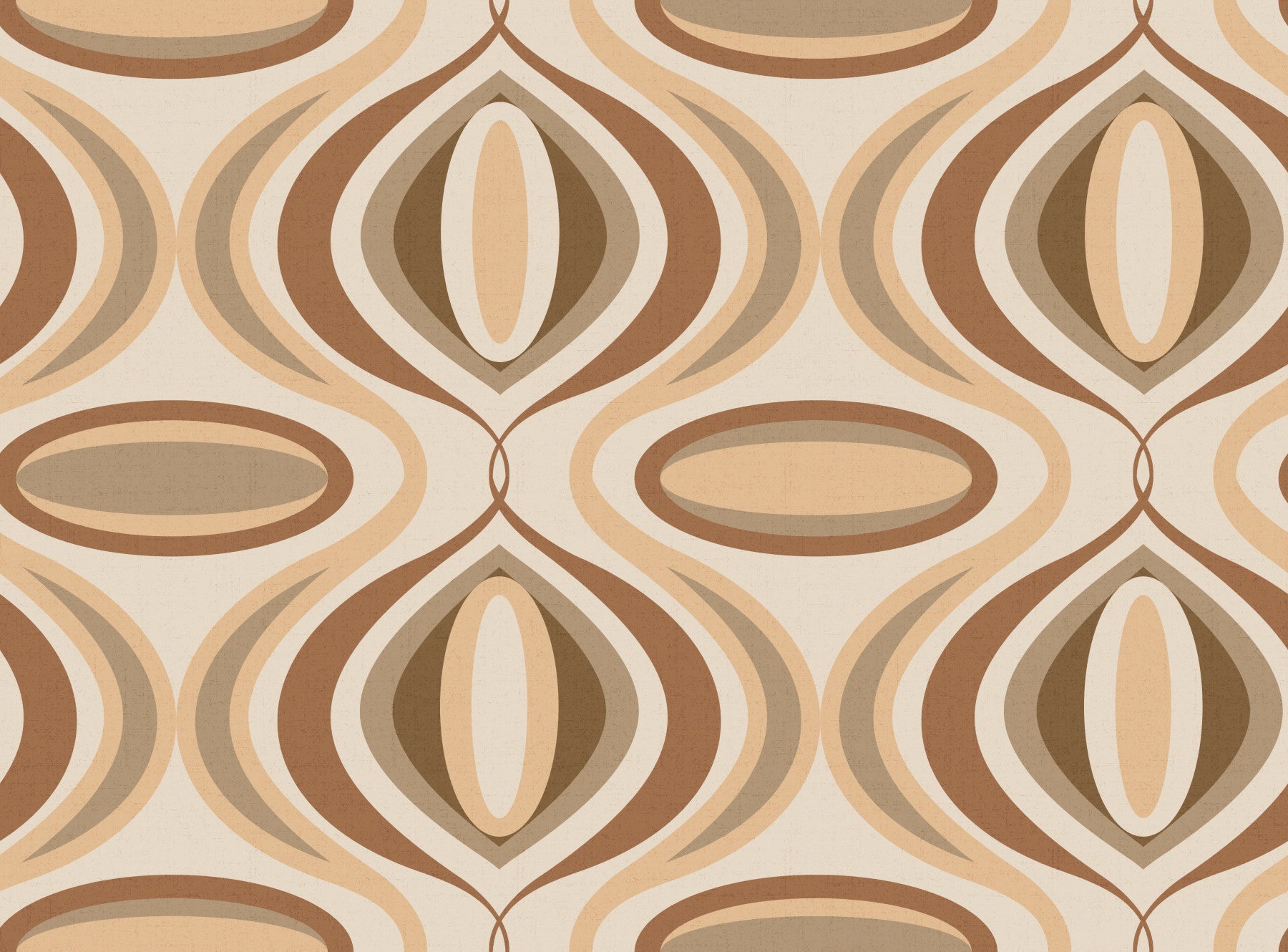 70s Wiggly Earth Tones Wallpaper⁠ in your room — zoomed