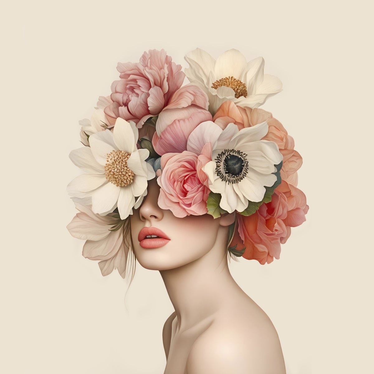 Blooming Beauty Floral Elegance Wall Mural in your room